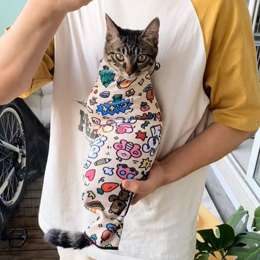 PatiWrap Kendinden Yapışkanlı Kedi Bakım ve Sakinleştirici Kundağı