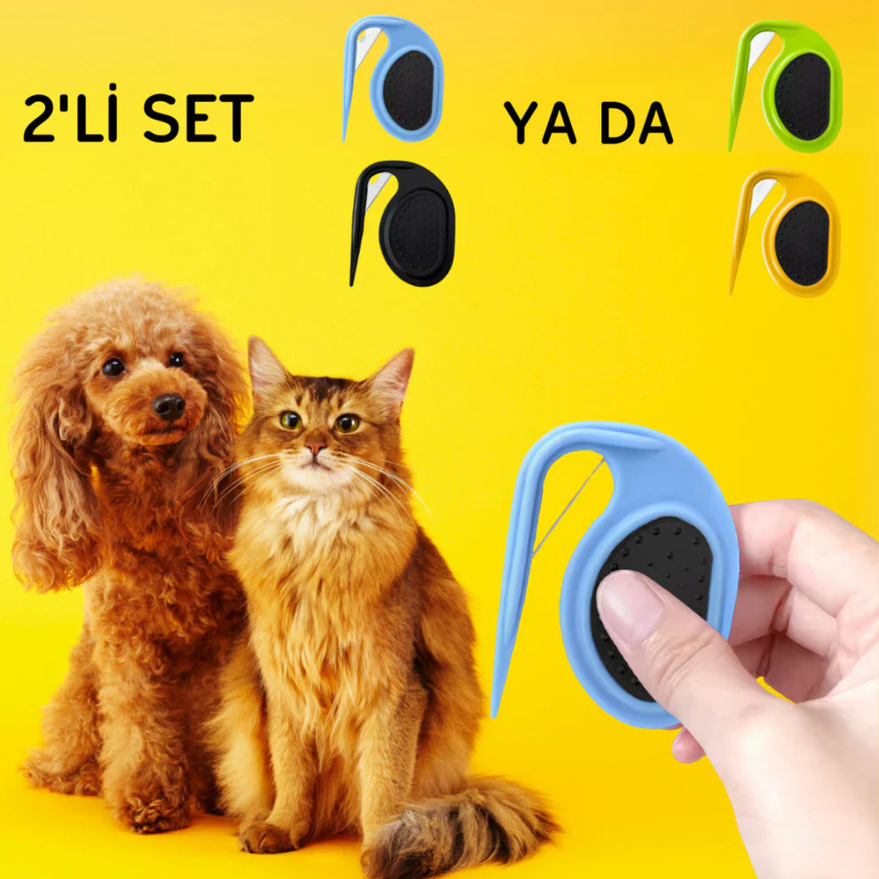Patimora Pro-Care: Acısız Kıtık Açıcı Kedi & Köpek Tarağı (İkili Set)