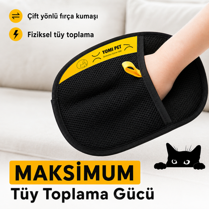 YOMI PET Toplayıcı Eldiven - Kedi & Köpek Tüyü Temizleyici