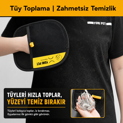 YOMI PET Toplayıcı Eldiven - Kedi & Köpek Tüyü Temizleyici