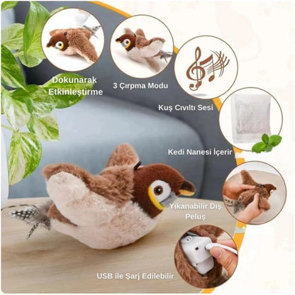 PatiBird - Çırpınan ve Sesli Akıllı Kedi Oyuncağı