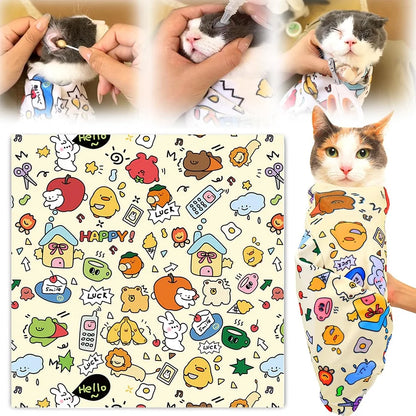 PatiWrap Kendinden Yapışkanlı Kedi Bakım ve Sakinleştirici Kundağı