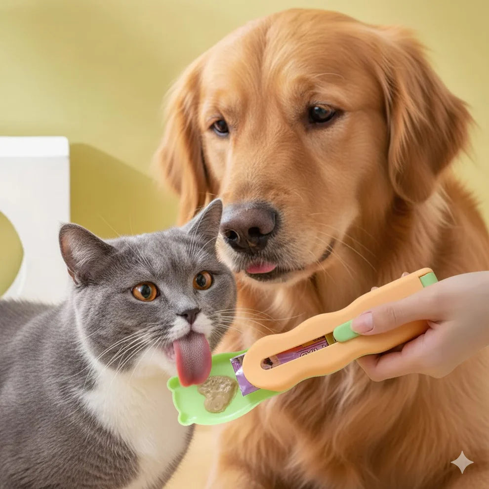PatiSpoon Güvenli Kedi & Köpek Sıvı Ödül Maması Kaşığı