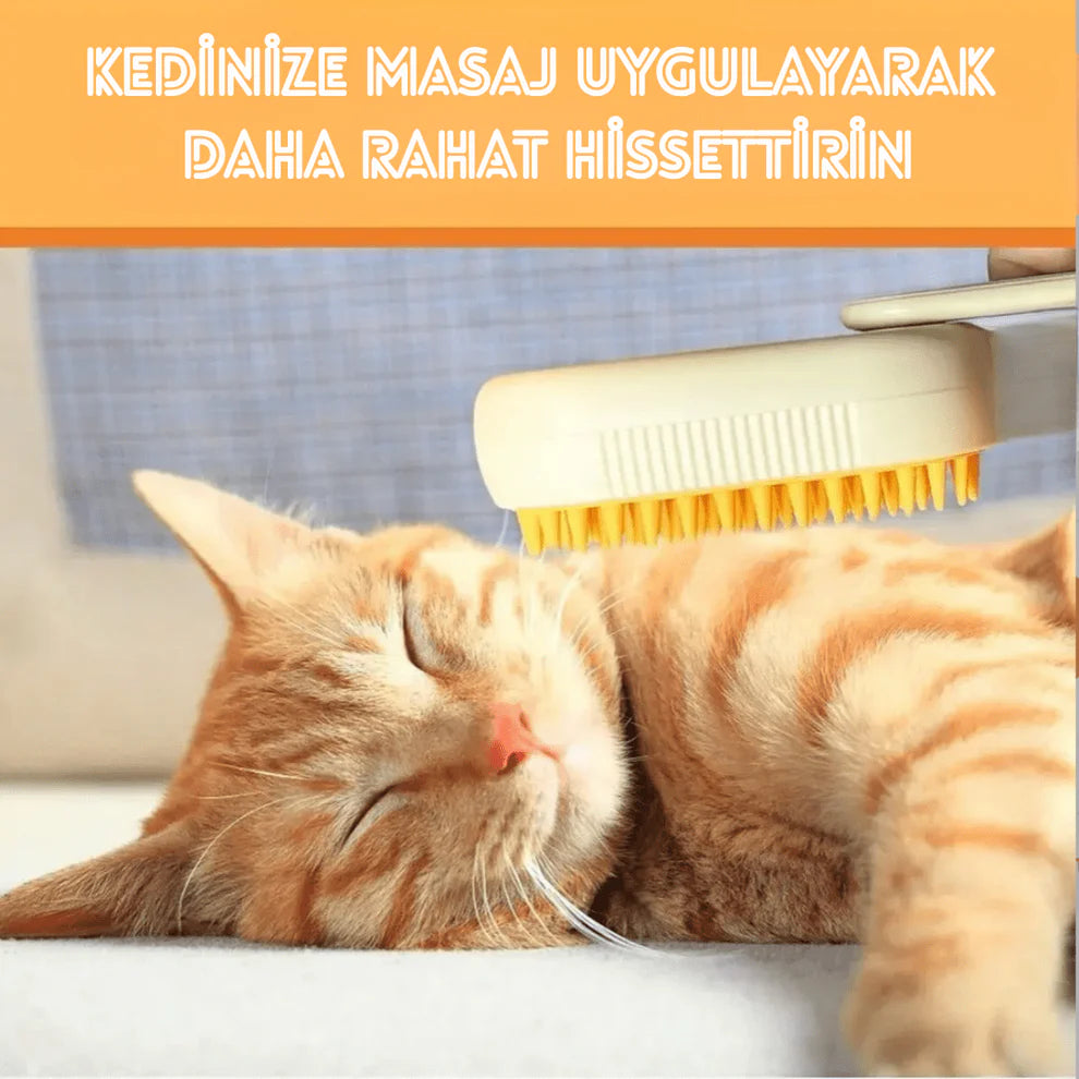 PatiBrush 2'si 1 Arada Buharlı Kedi ve Köpek Fırçası