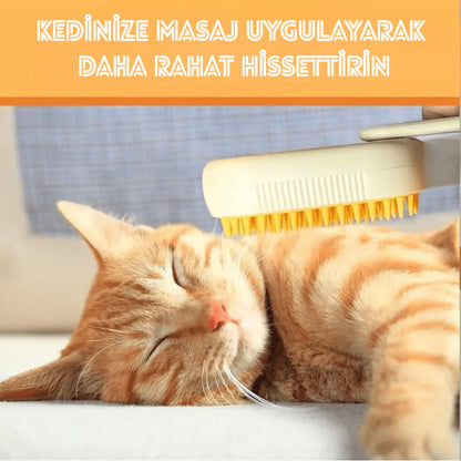 PatiBrush 2'si 1 Arada Buharlı Kedi ve Köpek Fırçası
