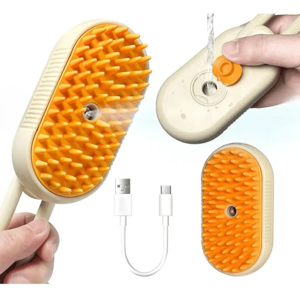 PatiBrush 2'si 1 Arada Buharlı Kedi ve Köpek Fırçası